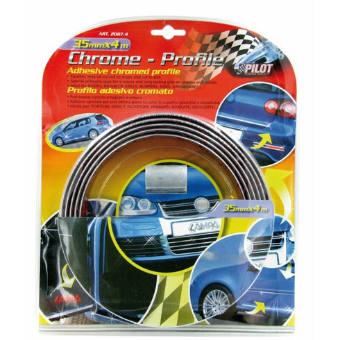 Banda ornament crom adeziva - 4m x 35mm